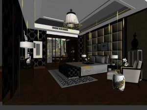beautifully stylish and luxurious bedrooms 110 3D Model