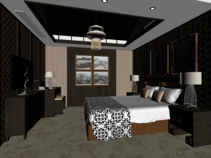 beautifully stylish and luxurious bedrooms 113 3D Model