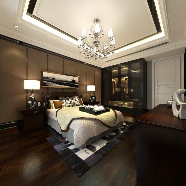 beautifully stylish and luxurious bedrooms 116 Modello 3D .c4d .max .obj .3ds .fbx .stl .blend 