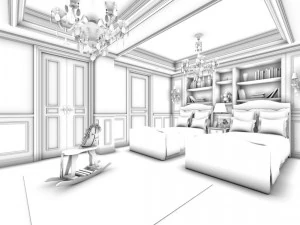 beautifully stylish and luxurious bedrooms 120 3D Model