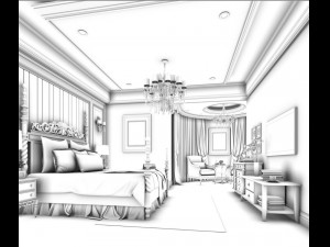 beautifully stylish and luxurious bedrooms 125 Model 3D
