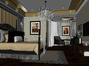 beautifully stylish and luxurious bedrooms 125 3D Model