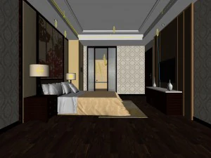 beautifully stylish and luxurious bedrooms 129 3D Model