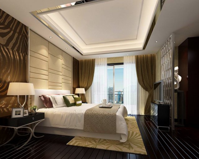 beautifully stylish and luxurious bedrooms 130 3D Model .c4d .max .obj .3ds .fbx .stl .blend 