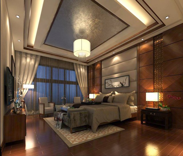 beautifully stylish and luxurious bedrooms 132 3Dモデル .c4d .max .obj .3ds .fbx .stl .blend 