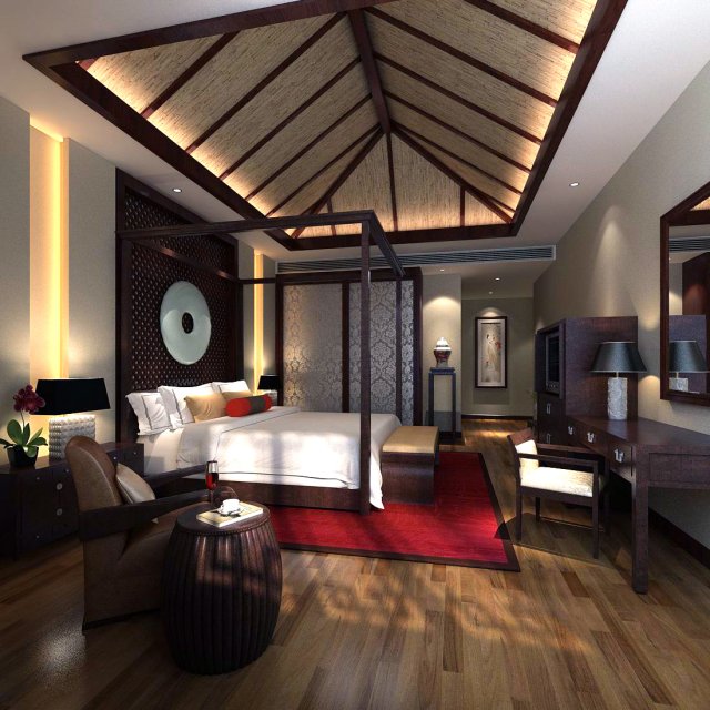 beautifully stylish and luxurious bedrooms 133 Modèle 3D .c4d .max .obj .3ds .fbx .stl .blend 