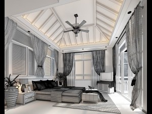 beautifully stylish and luxurious bedrooms 134 Model 3D