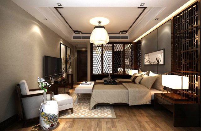 beautifully stylish and luxurious bedrooms 136 Modelo 3D .c4d .max .obj .3ds .fbx .stl .blend 