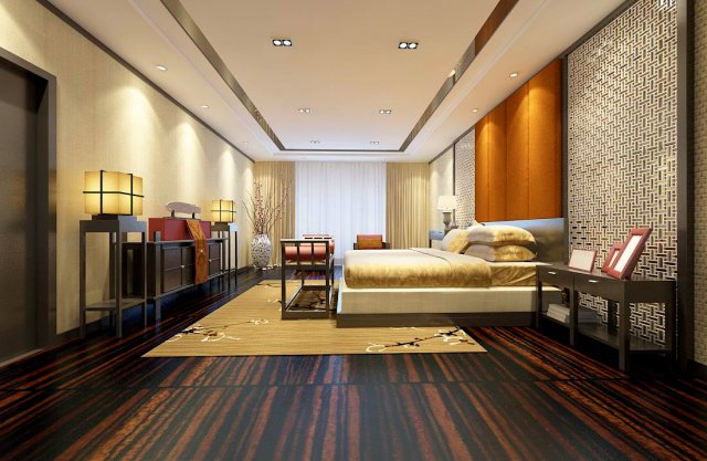 beautifully stylish and luxurious bedrooms 138 3D Модель .c4d .max .obj .3ds .fbx .stl .blend 