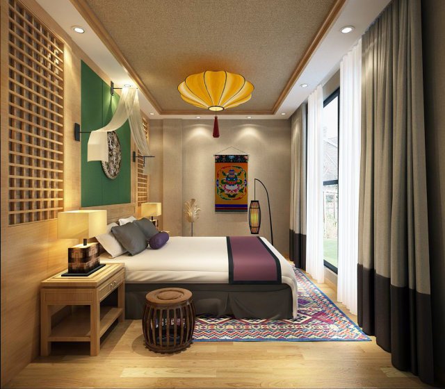 beautifully stylish and luxurious bedrooms 140 3D Model .c4d .max .obj .3ds .fbx .stl .blend 