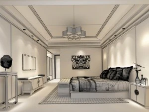beautifully stylish and luxurious bedrooms 142 3D Model