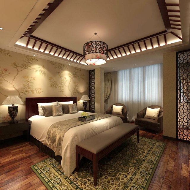 beautifully stylish and luxurious bedrooms 143 3D 모델 .c4d .max .obj .3ds .fbx .stl .blend 
