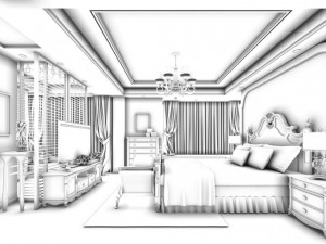 beautifully stylish and luxurious bedrooms 144 3D 모델