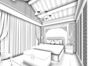 beautifully stylish and luxurious bedrooms 147 3D Model