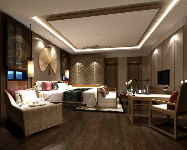 bedroom hotel suites designed 01 3D मॉडल .c4d .max .obj .3ds .fbx .stl .blend 