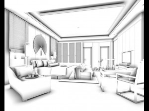 bedroom hotel suites designed 01 3D मॉडल