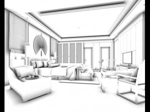 bedroom hotel suites designed 01 3D Model