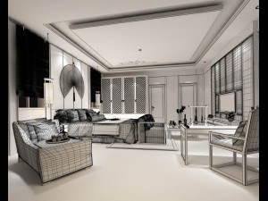 bedroom hotel suites designed 01 3D मॉडल