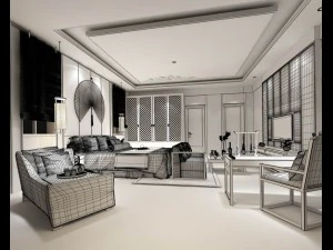 bedroom hotel suites designed 01 3D Model