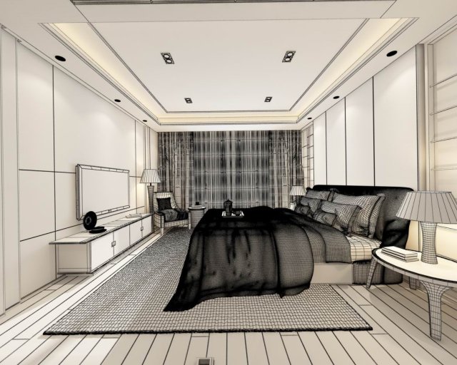 bedroom hotel suites designed 03 3D 모델 .c4d .max .obj .3ds .fbx .stl .blend 