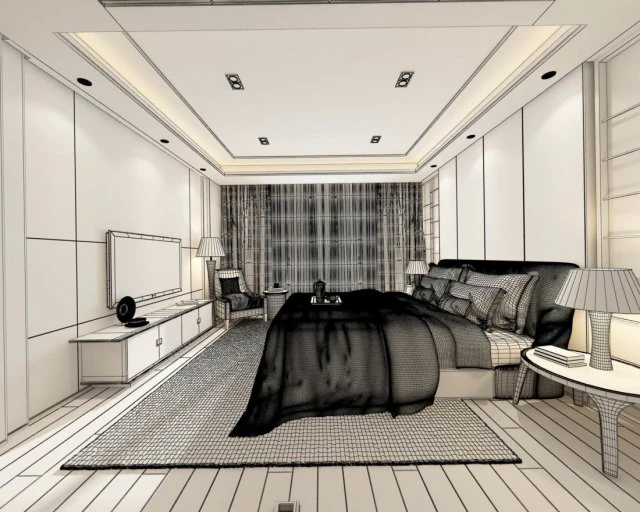 bedroom hotel suites designed 03 3D Model .c4d .max .obj .3ds .fbx .stl .blend