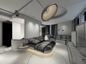 bedroom hotel suites designed 03 3D Model