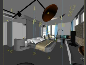 bedroom hotel suites designed 03 3D Model