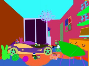 family children bedroom design full model 02 Modèle 3D