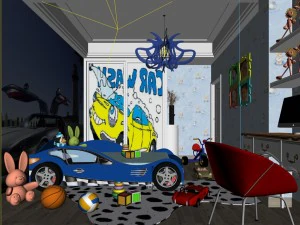 family children bedroom design full model 02 3D Model