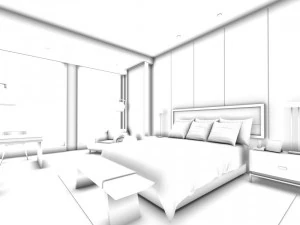 hotel bedroom design 0105 3D Model