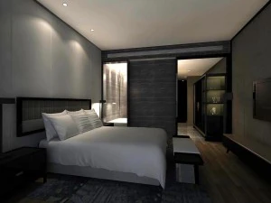 hotel bedroom design 0105 3D Model