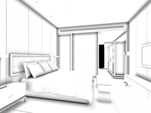 hotel bedroom design 0105 3D Model