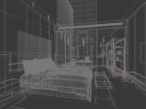 hotel bedroom design 0105 Model 3D