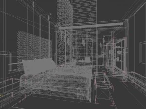 hotel bedroom design 0105 3D Model