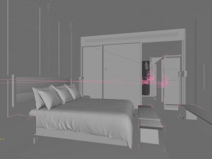 hotel bedroom design 0105 Model 3D