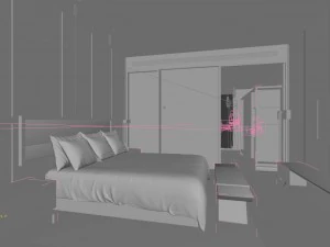 hotel bedroom design 0105 3D Model