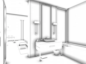 hotel bedroom design 0105 3D Model