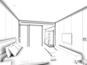 hotel bedroom design 0105 3D Model