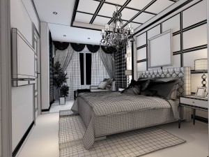 luxurious stylish bedroom 02 Modelo 3D