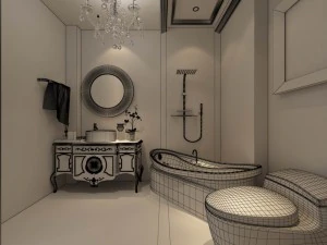 luxurious stylish bedroom 02 3D Model