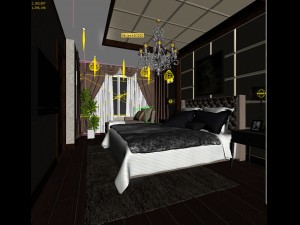 luxurious stylish bedroom 02 Modelo 3D