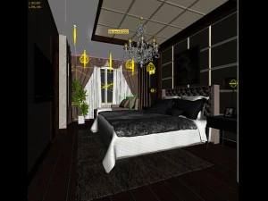 luxurious stylish bedroom 02 3D Model