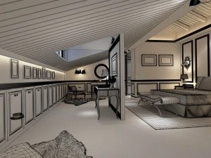 luxurious stylish bedroom 03 3D Model