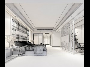 luxurious stylish bedroom 04 3D Модель
