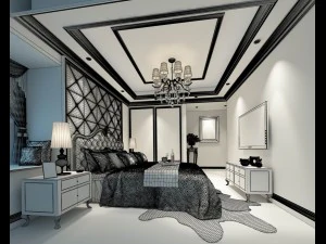 luxuoso e elegante quarto 06 Modelo 3D