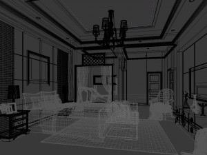 luxurious stylish bedroom 08 3D Model