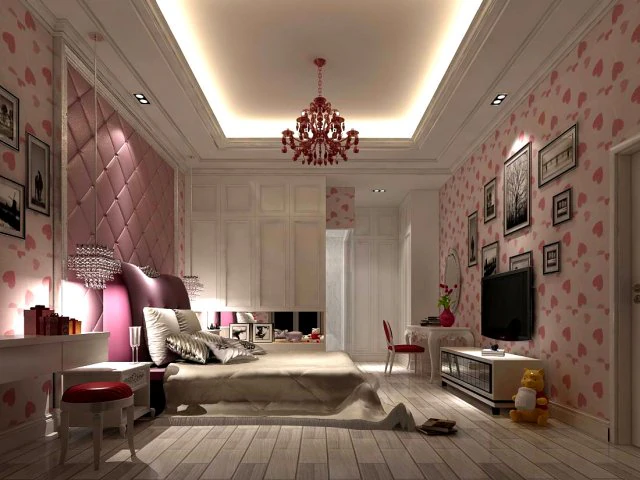 luxurious stylish bedroom 09 3D Model .c4d .max .obj .3ds .fbx .stl .blend 