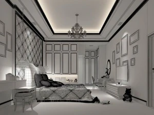 luxurious stylish bedroom 09 3D Model