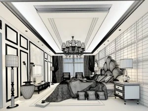 luxurious stylish bedroom 12 3D Model