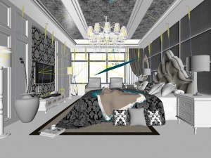 luxurious stylish bedroom 12 3D मॉडल